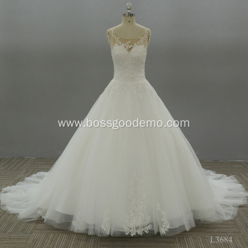 No Sleeves Plus Size Bride A line Wedding Dress Bridal Gowns